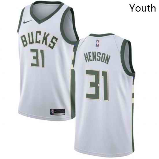 Youth Nike Milwaukee Bucks 31 John Henson Swingman White Home NBA Jersey Association Edition
